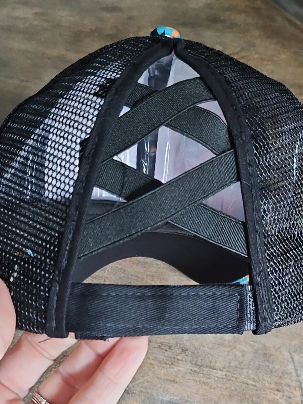 NWT Aztec Pink And Black Ponytail Trucker Hat